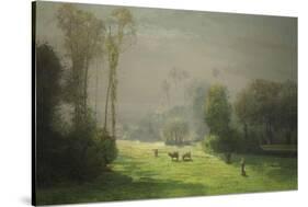 Le soleil chasse le brouillard-Antoine Chintreuil-Stretched Canvas