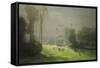 Le soleil chasse le brouillard-Antoine Chintreuil-Framed Stretched Canvas