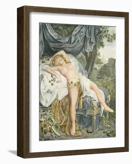 Le Someil D'Érigone. the Sleep of Érigone. Semi Naked Woman Resting on a Be-null-Framed Giclee Print