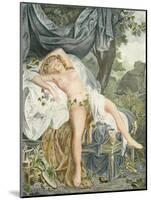 Le Someil D'Érigone. the Sleep of Érigone. Semi Naked Woman Resting on a Be-null-Mounted Giclee Print