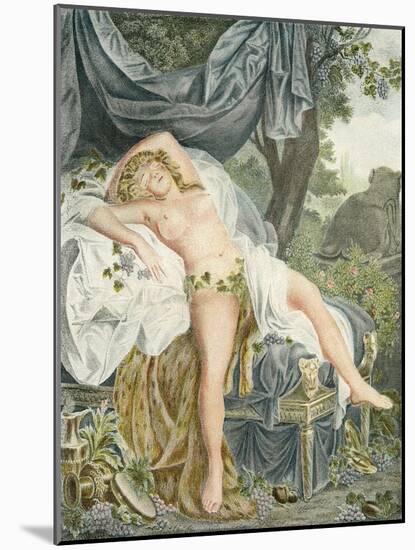 Le Someil D'Érigone. the Sleep of Érigone. Semi Naked Woman Resting on a Be-null-Mounted Giclee Print