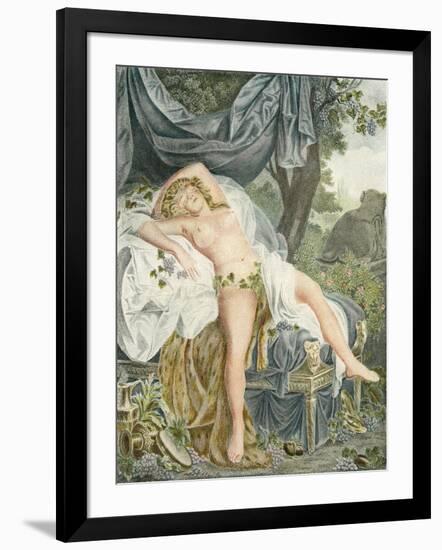 Le Someil D'Érigone. the Sleep of Érigone. Semi Naked Woman Resting on a Be-null-Framed Giclee Print