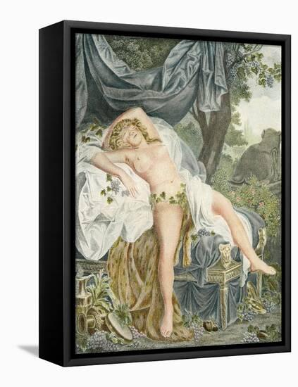 Le Someil D'Érigone. the Sleep of Érigone. Semi Naked Woman Resting on a Be-null-Framed Stretched Canvas