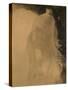 Le sommeil : une femme vue en buste, les yeux clos et coiffée d'un casque-Odilon Redon-Stretched Canvas