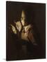 Le souffleur à la lampe-Georges de La Tour-Stretched Canvas
