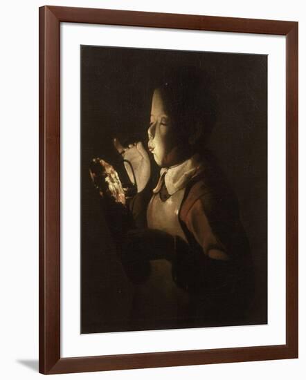 Le souffleur à la lampe-Georges de La Tour-Framed Giclee Print