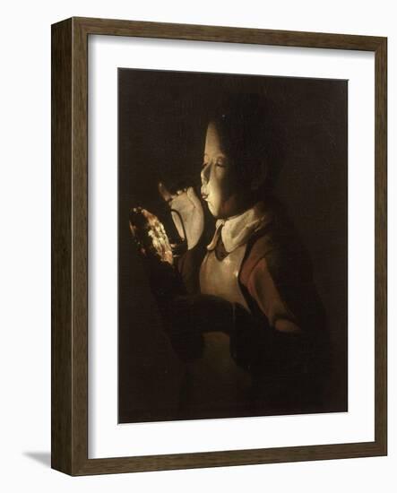 Le souffleur à la lampe-Georges de La Tour-Framed Giclee Print