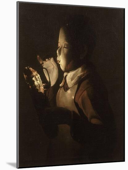 Le souffleur à la lampe-Georges de La Tour-Mounted Giclee Print