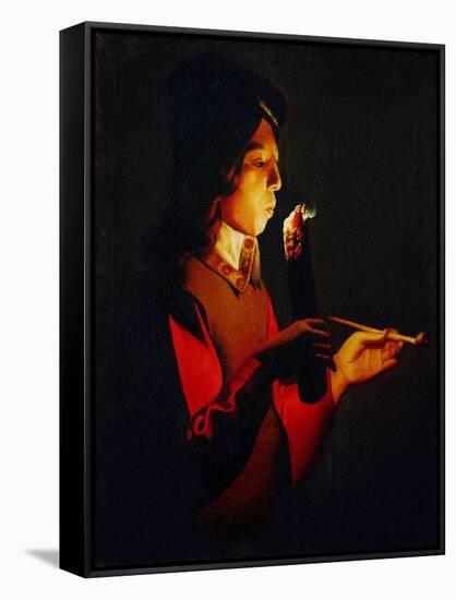 Le souffleur a la pipe-Boy blowingon a Firebrand, 1645-Georges de La Tour-Framed Stretched Canvas