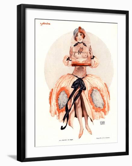 Le Sourire, Erotica Caged Birds Magazine, France, 1920-null-Framed Giclee Print
