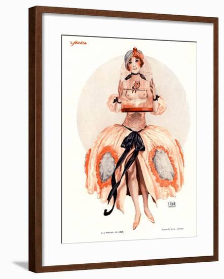 Le Sourire, Erotica Caged Birds Magazine, France, 1920-null-Framed Giclee Print