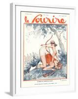 Le Sourire, Erotica Love Cupids Cherubs Magazine, France, 1930-null-Framed Giclee Print