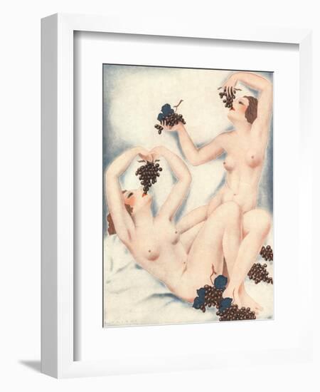 Le Sourire, Erotica Wine Grapes Sex Magazine, France, 1930-null-Framed Giclee Print