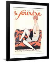 Le Sourire, Glamour Art Deco Pets Cats Womens Magazine, France, 1928-null-Framed Giclee Print