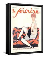Le Sourire, Glamour Art Deco Pets Cats Womens Magazine, France, 1928-null-Framed Stretched Canvas