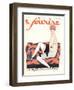 Le Sourire, Glamour Art Deco Pets Cats Womens Magazine, France, 1928-null-Framed Giclee Print