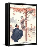 Le Sourire, Glamour Erotica Police Climbing Trees Magazine, France, 1920-null-Framed Stretched Canvas