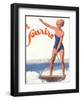 Le Sourire, Water Ski Magazine, France, 1932-null-Framed Giclee Print