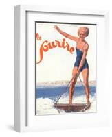 Le Sourire, Water Ski Magazine, France, 1932-null-Framed Giclee Print