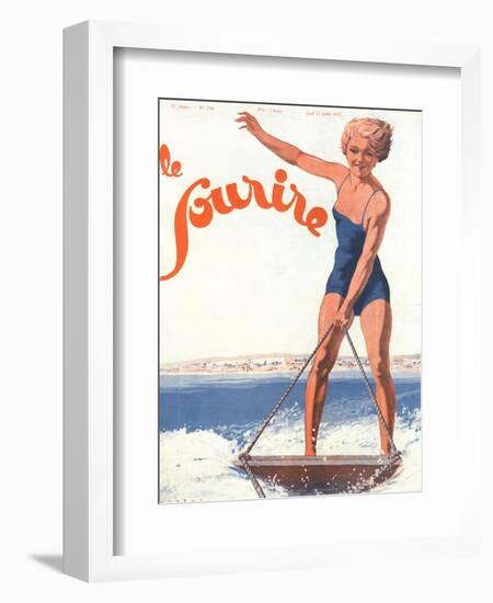 Le Sourire, Water Ski Magazine, France, 1932-null-Framed Giclee Print