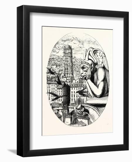 Le Stryge, the Grotesque at the Paris Notre Dame Cathedral, France-null-Framed Giclee Print