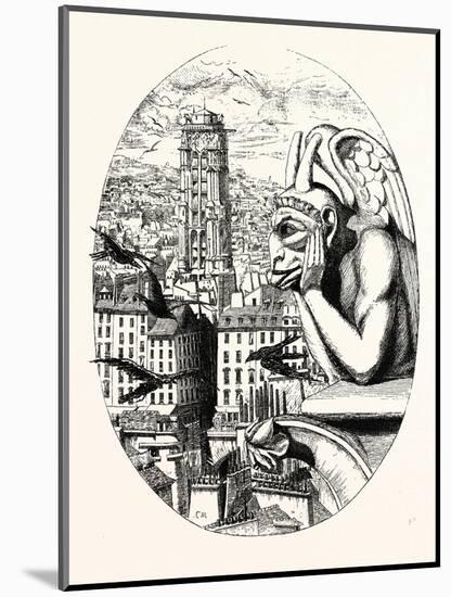 Le Stryge, the Grotesque at the Paris Notre Dame Cathedral, France-null-Mounted Giclee Print