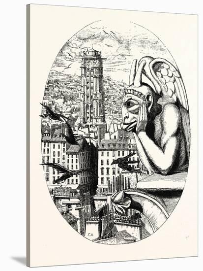 Le Stryge, the Grotesque at the Paris Notre Dame Cathedral, France-null-Stretched Canvas