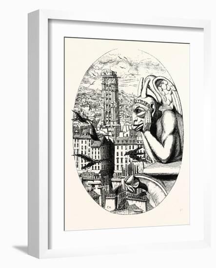 Le Stryge, the Grotesque at the Paris Notre Dame Cathedral, France-null-Framed Giclee Print