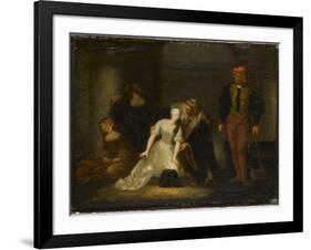 Le supplice de Jane Grey. Etude-Paul Delaroche-Framed Giclee Print