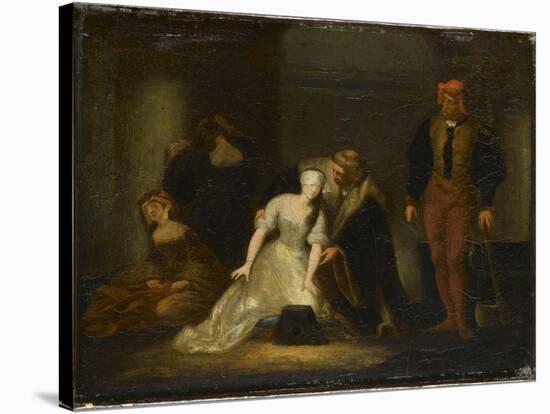 Le supplice de Jane Grey. Etude-Paul Delaroche-Stretched Canvas