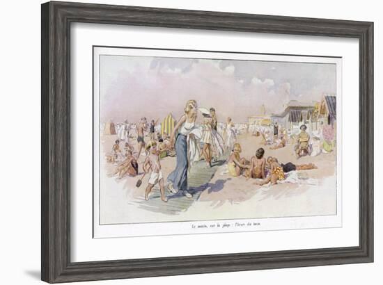 Le Touquet: Holidaymakers on the Beach-null-Framed Art Print