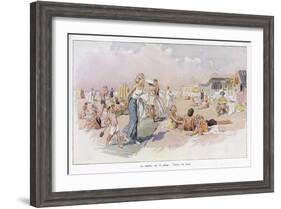 Le Touquet: Holidaymakers on the Beach-null-Framed Art Print