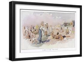 Le Touquet: Holidaymakers on the Beach-null-Framed Art Print