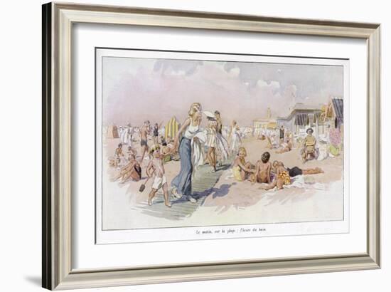 Le Touquet: Holidaymakers on the Beach-null-Framed Art Print