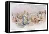 Le Touquet: Holidaymakers on the Beach-null-Framed Stretched Canvas