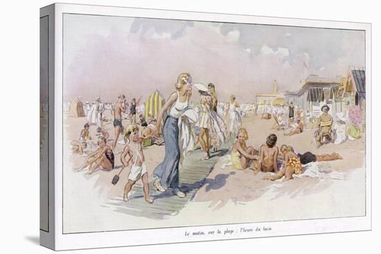 Le Touquet: Holidaymakers on the Beach-null-Stretched Canvas