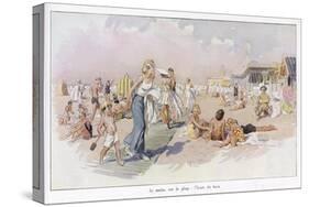 Le Touquet: Holidaymakers on the Beach-null-Stretched Canvas