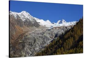 Le Tour glacier, autumn, Chamonix, Haute Savoie, Rhone Alpes, French Alps, France, Europe-Christian Kober-Stretched Canvas