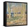 Le Train Bleu-Vincent van Gogh-Framed Stretched Canvas