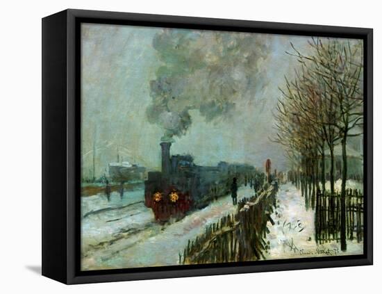 Le train dans la neige-Train in the snow,1875 Canvas,59 x 78 cm.-Claude Monet-Framed Stretched Canvas