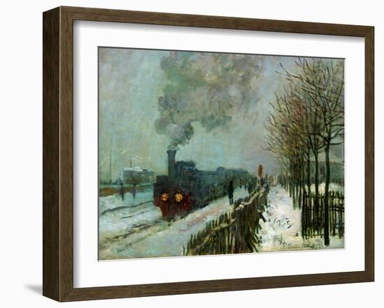 Le train dans la neige-Train in the snow,1875 Canvas,59 x 78 cm.-Claude Monet-Framed Giclee Print