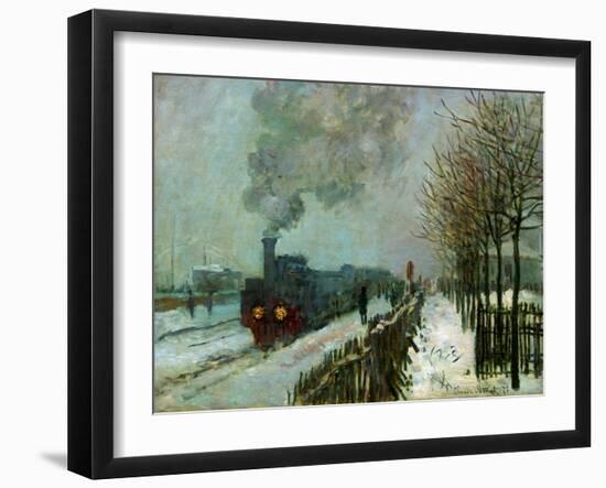 Le train dans la neige-Train in the snow,1875 Canvas,59 x 78 cm.-Claude Monet-Framed Giclee Print