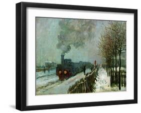 Le train dans la neige-Train in the snow,1875 Canvas,59 x 78 cm.-Claude Monet-Framed Giclee Print