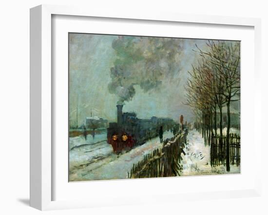 Le train dans la neige-Train in the snow,1875 Canvas,59 x 78 cm.-Claude Monet-Framed Giclee Print