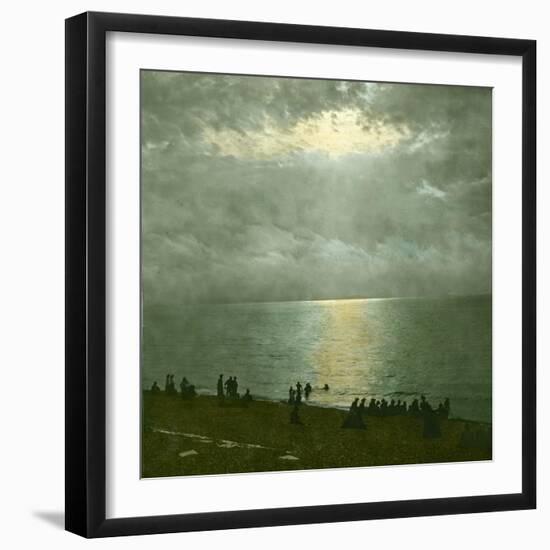 Le Treport (Seine-Maritime, France), Setting Sun, Circa 1890-1895-Leon, Levy et Fils-Framed Photographic Print