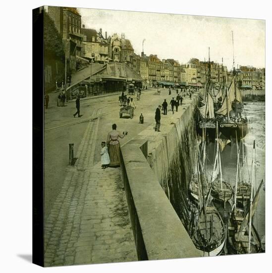 Le Treport (Seine-Maritime, France), the Quays and the Port, Circa 1890-1895-Leon, Levy et Fils-Stretched Canvas