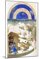 Le Tres Riches Heures Du Duc De Berry - February-Paul Herman & Jean Limbourg-Mounted Art Print