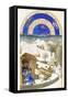 Le Tres Riches Heures Du Duc De Berry - February-Paul Herman & Jean Limbourg-Framed Stretched Canvas