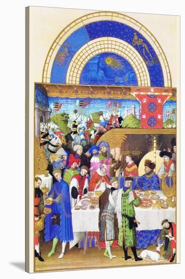 Le Tres Riches Heures Du Duc De Berry - January-Paul Herman & Jean Limbourg-Stretched Canvas