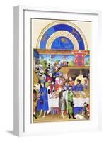 Le Tres Riches Heures Du Duc De Berry - January-Paul Herman & Jean Limbourg-Framed Art Print